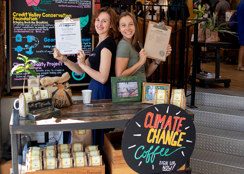 First climate change coffee sign up.