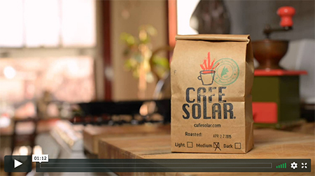 Feature image of our first commercial to help promote our flagship restorative coffees: Cafe Solar green coffee & affiliated roasted blend; Climate Change Coffee.